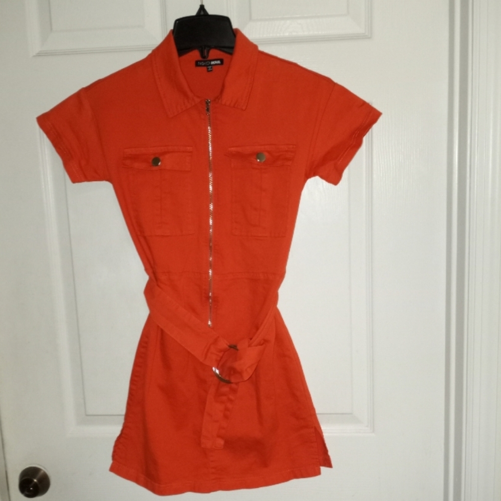 Fashion Nova Utility Cargo ZipFront  Dress